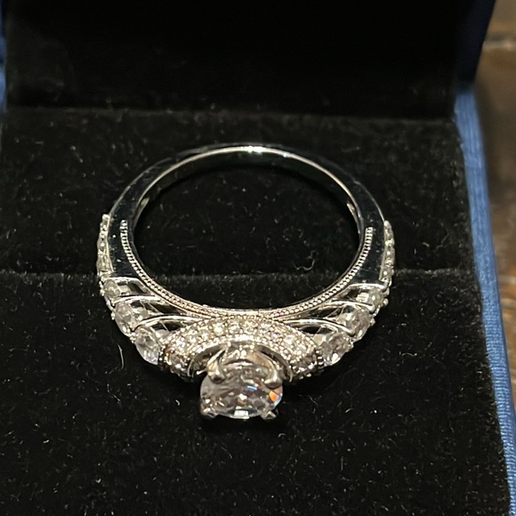 NEW 925 Sterling Silver With Lab Created Diamonds Ring In Size 6. - Picture 3 of 10